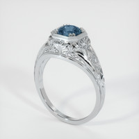 0.90 Ct. Sapphire Ring, 18K White Gold 2