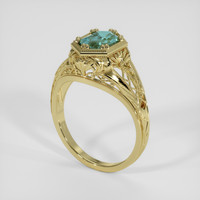 1.31 Ct. Bluish Green Sapphire Ring, 10K Yellow Gold 2