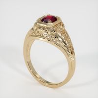 0.55 Ct. Ruby Ring, 14K Yellow Gold 2