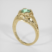 1.08 Ct. Bluish Green Sapphire Ring, 14K Yellow Gold 2