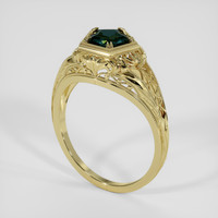 1.66 Ct. Bluish Green Sapphire Ring, 18K Yellow Gold 2