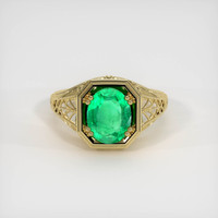1.69 Ct. Emerald Ring, 18K Yellow Gold 1