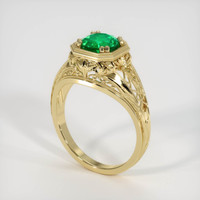 1.20 Ct. Emerald Ring, 18K Yellow Gold 2