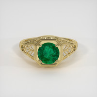 1.15 Ct. Emerald Ring, 18K Yellow Gold 1