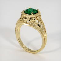 1.15 Ct. Emerald Ring, 18K Yellow Gold 2