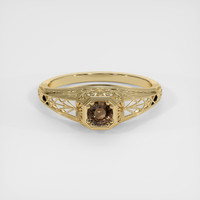 0.56 Ct. Brown Sapphire Ring, 18K Yellow Gold 1