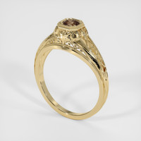 0.56 Ct. Brown Sapphire Ring, 18K Yellow Gold 2