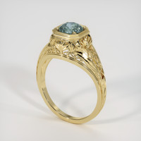 1.53 Ct. Bluish Green Sapphire Ring, 18K Yellow Gold 2