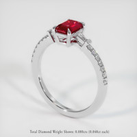 0.83 Ct. Ruby Ring, Platinum 950 2