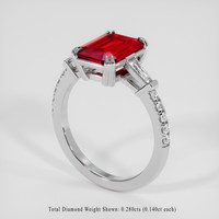 2.07 Ct. Ruby Ring, Platinum 950 2