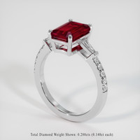 3.03 Ct. Ruby Ring, Platinum 950 2