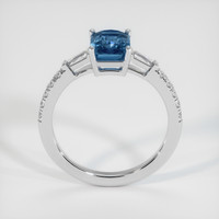 2.54 Ct. Greenish Blue Sapphire Ring, Platinum 950 3