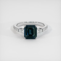 3.50 Ct. Greenish Blue Sapphire Ring, Platinum 950 1