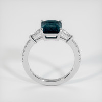 3.50 Ct. Greenish Blue Sapphire Ring, Platinum 950 3