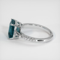 5.03 Ct. Bluish Green Sapphire Ring, Platinum 950 4
