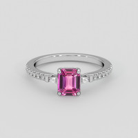 1.08 Ct. Purplish Pink Sapphire Ring, Platinum 950 1