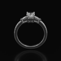 1.03 Ct. White Sapphire Ring, Platinum 950 3