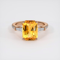 4.52 Ct. Orange Sapphire Ring, 14K Rose Gold 1