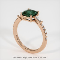 2.10 Ct. Greenish Blue Sapphire Ring, 14K Rose Gold 2