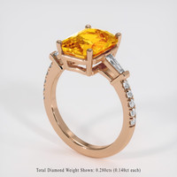 4.52 Ct. Orange Sapphire Ring, 18K Rose Gold 2