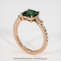 2.10 Ct. Greenish Blue Sapphire Ring, 18K Rose Gold 2