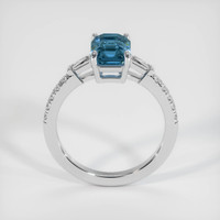 2.93 Ct. Greenish Blue Sapphire Ring, 10K White Gold 3