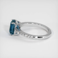 2.93 Ct. Greenish Blue Sapphire Ring, 10K White Gold 4