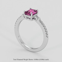 1.08 Ct. Purplish Pink Sapphire Ring, 10K White Gold 2