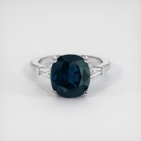 4.88 Ct. Greenish Blue Sapphire Ring, 14K White Gold 1