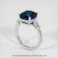 4.88 Ct. Greenish Blue Sapphire Ring, 14K White Gold 2