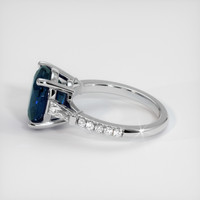 4.88 Ct. Greenish Blue Sapphire Ring, 14K White Gold 4