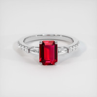 1.55 Ct. Ruby Ring, 14K White Gold 1