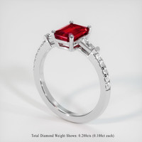 1.55 Ct. Ruby Ring, 14K White Gold 2