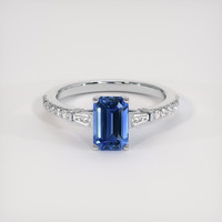 1.50 Ct. Blue Sapphire Ring, 14K White Gold 1