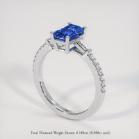 1.50 Ct. Blue Sapphire Ring, 14K White Gold 2