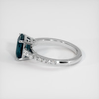 3.50 Ct. Greenish Blue Sapphire Ring, 14K White Gold 4