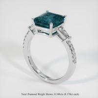 5.03 Ct. Bluish Green Sapphire Ring, 14K White Gold 2