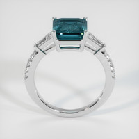 5.03 Ct. Bluish Green Sapphire Ring, 14K White Gold 3