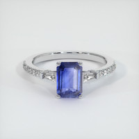 1.39 Ct. Blue Sapphire Ring, 18K White Gold 1