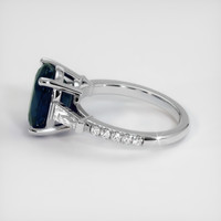 4.88 Ct. Greenish Blue Sapphire Ring, 18K White Gold 4