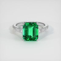 3.66 Ct. Emerald Ring, 18K White Gold 1