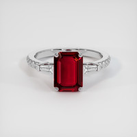 3.03 Ct. Ruby Ring, 18K White Gold 1