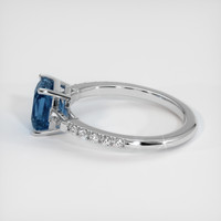2.54 Ct. Greenish Blue Sapphire Ring, 18K White Gold 4