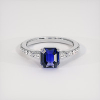 1.64 Ct. Blue Sapphire Ring, 18K White Gold 1