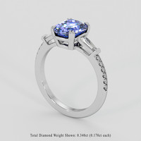 2.70 Ct. Violet Sapphire Ring, 18K White Gold 2