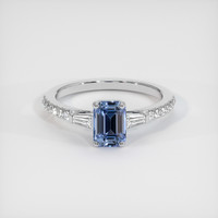 1.11 Ct. Blue Sapphire Ring, 18K White Gold 1