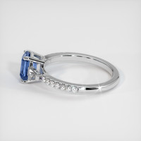 1.11 Ct. Blue Sapphire Ring, 18K White Gold 4