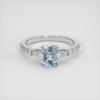 1.67 Ct. Greyish Blue Sapphire Ring, 18K White Gold 1