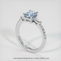 1.67 Ct. Greyish Blue Sapphire Ring, 18K White Gold 2