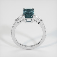 3.77 Ct. Bluish Green Sapphire Ring, 18K White Gold 3